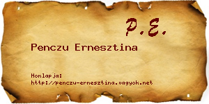 Penczu Ernesztina névjegykártya